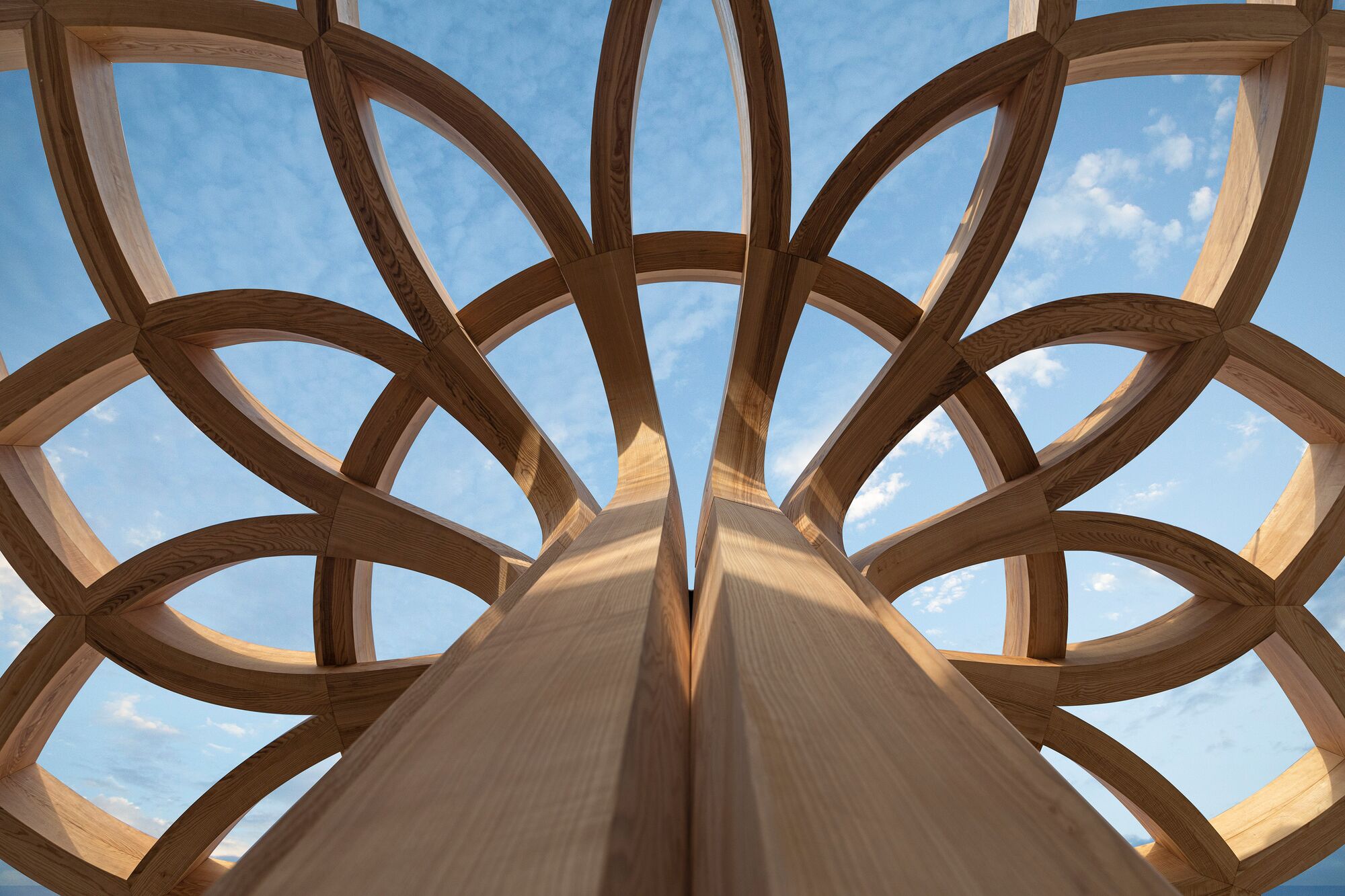 Krapf Referenz Holzskulptur Sunflower New Delhi (1)